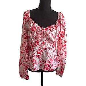 Chicme Womens Y2K Floral Babydoll Top Size XL Romantic Bloomcore Coquette
